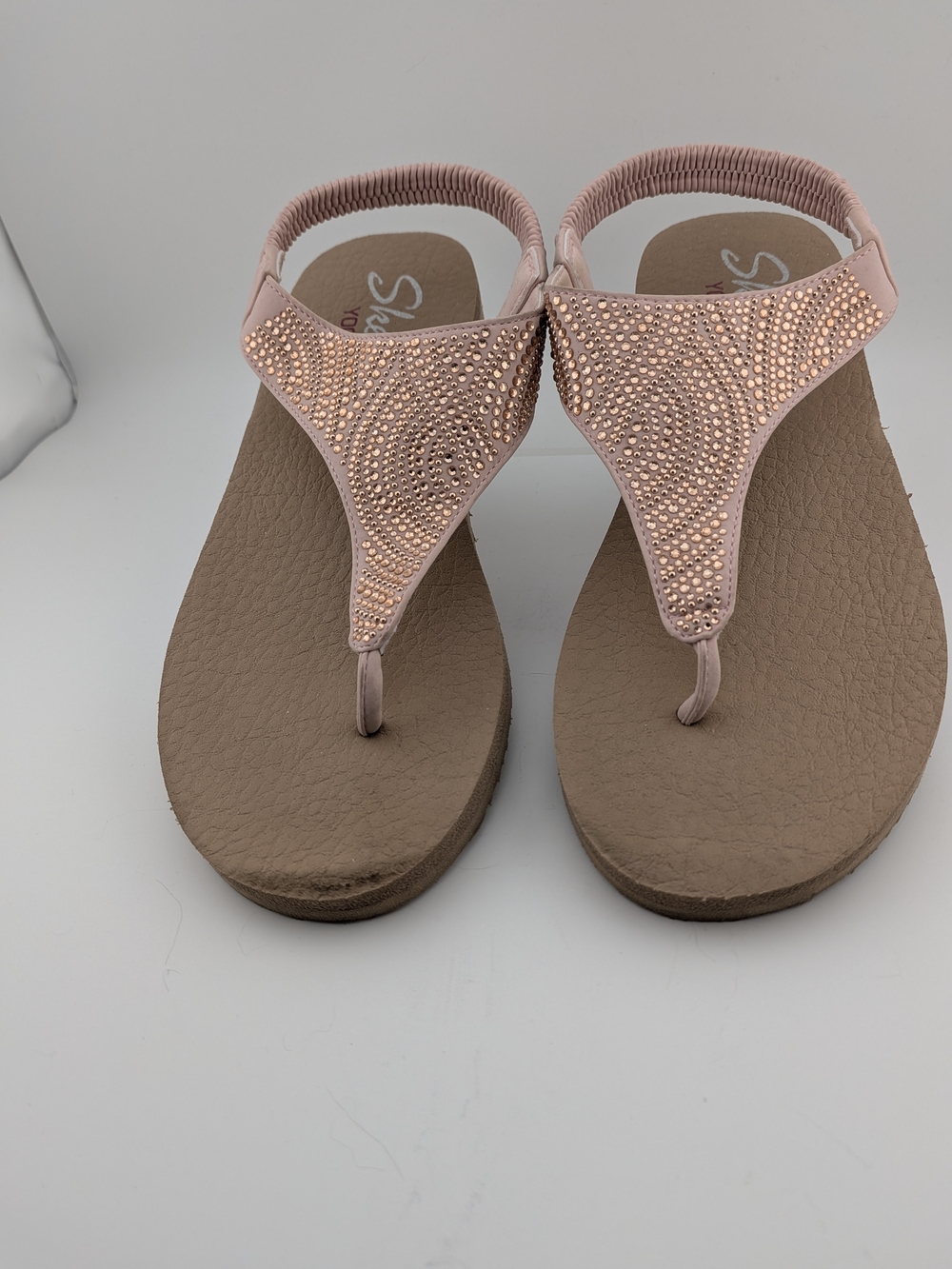 Skechers Pink Embellished Thong Sandals